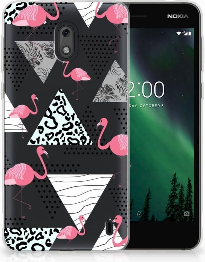 Nokia 2 TPU Hoesje Flamingo Triangle