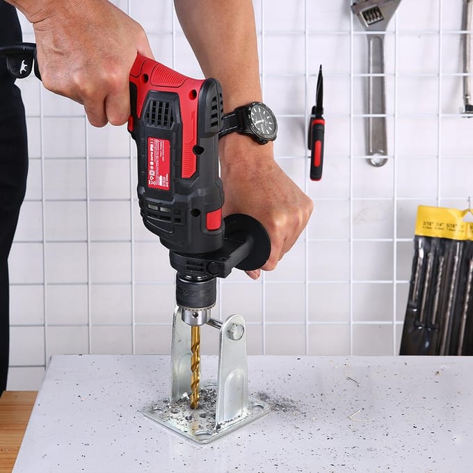 Hamerboor Klopboormachine 850W 3000 RPM Hand elektrische boormachine met 360 graden draaibare handgreep Hamer en US Plug
