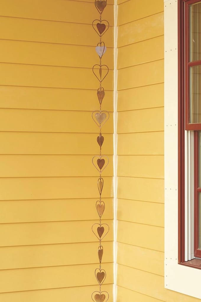 Gevlamde koperen hart regenketting 4 x 96 x 4 inch - meerkleurig