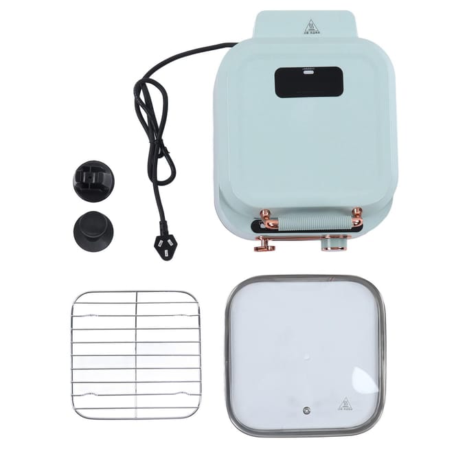 Grill d'intérieur électrique Vert fruit Chauffage double face Profondeur 70 mm 3L 1800W Plaque électrique L white
