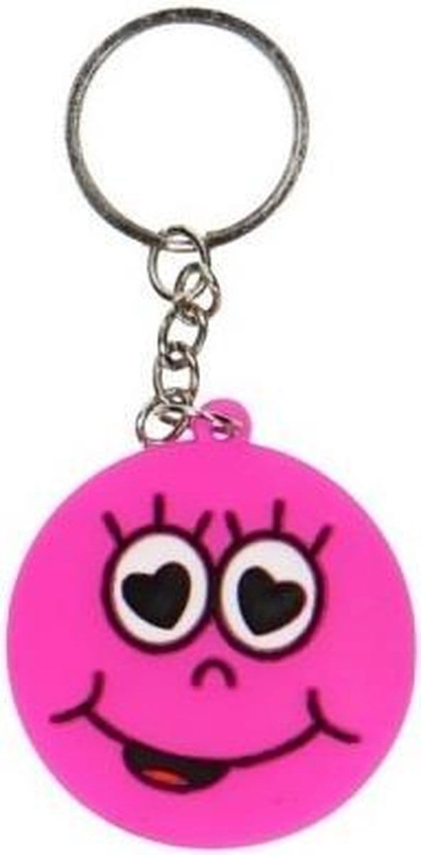Lg-imports Sleutelhanger Emoji Roze 4,5 Cm