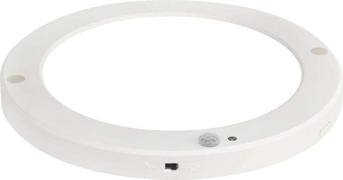 LED Plafondlamp met Bewegingssensor + Dag en Nacht Sensor - 18W - Helder/Koud Wit 6500K - 360° Zichthoek - Opbouw/Inbouw - Rond - Mat Wit