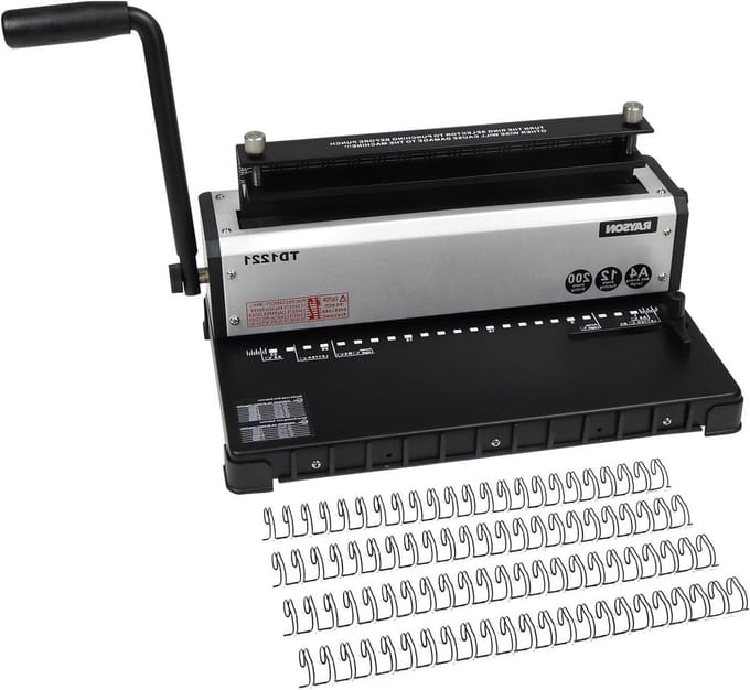 Professionele Metalen Draadbindmachine met 2:1 Punch Spacing, 12 A4 Bladen en Tot 250 Pagina's Binden