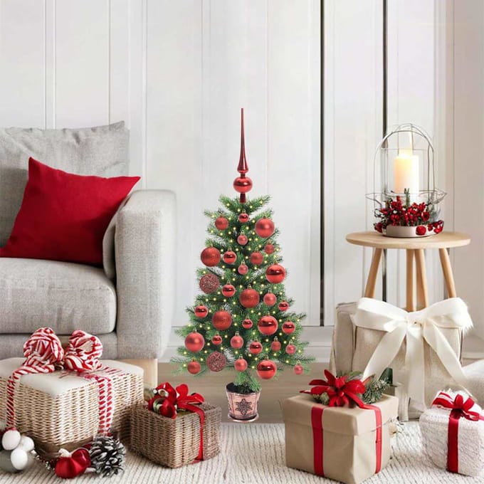 vidaXL - Kerstboom - met - 150 - LED - met - standaard - Groen - 90 - cm - PE