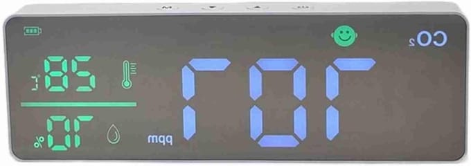 CO2 Monitor - Luchtkwaliteit Meter - Gezond Binnenklimaat - HD LCD Display - 400-5000 ppm - Wit