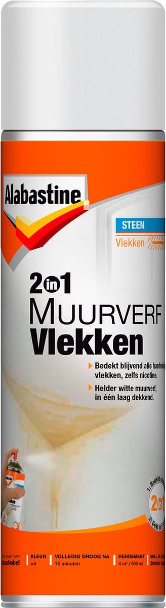 Alabastine Muurverf 2in1 - Wit - Vlekbestendig - 500ml