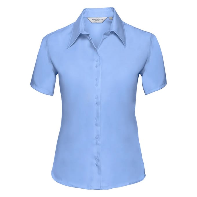 Russell Collection Dames/Dames Ultimate Non-Iron Shirt met Korte Mouwen (Heldere lucht)