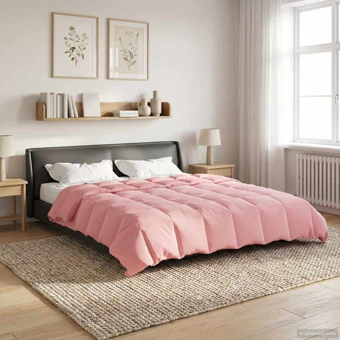 vidaXL - Zomer - Deken - 200 - x - 240 - cm - Zomer - Microvezel - (100% - polyester) - Roze