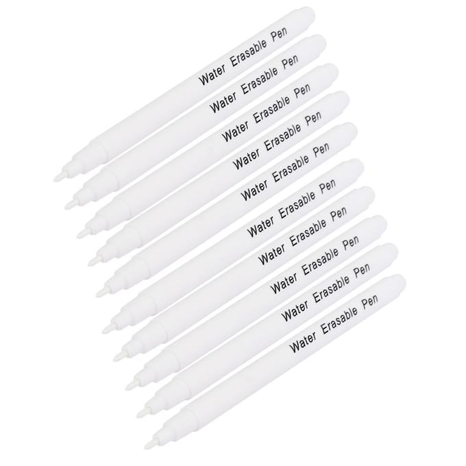 10 stuks Doe-het-zelf Wateroplosbare Uitwisbare Pen Stofmarker Naaigereedschap Accessoires Enkele Kop Wit wit