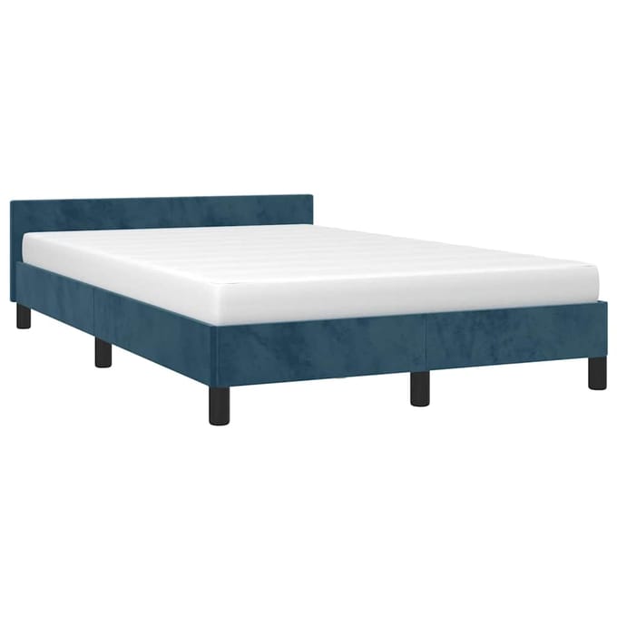 vidaXL - Bedframe - zonder - matras - 120x200 - cm - fluweel - donkerblauw
