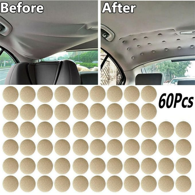 60 Stuks Auto Dak Reparatie Klinknagels Doorhangende Hemelbekleding Fixeer Reparatie Pinnen Drukknoop Klinknagels beige