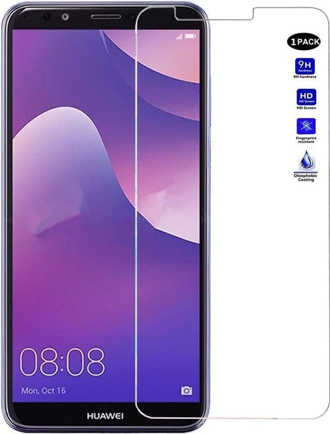 Screenprotector Glas - Tempered Glass Screen Protector Geschikt voor: Huawei Y7 2018  - 1x