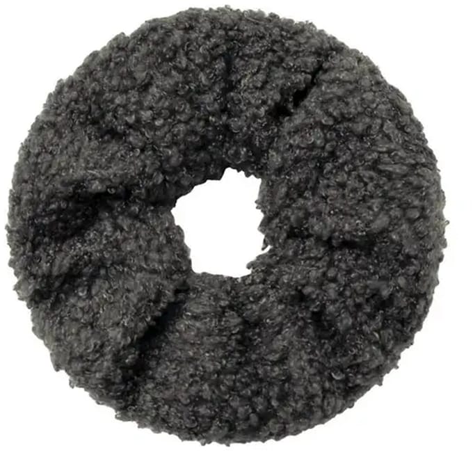 Scrunchie Teddy Stof Grijs - Yehwang - LotusPiercingsNL
