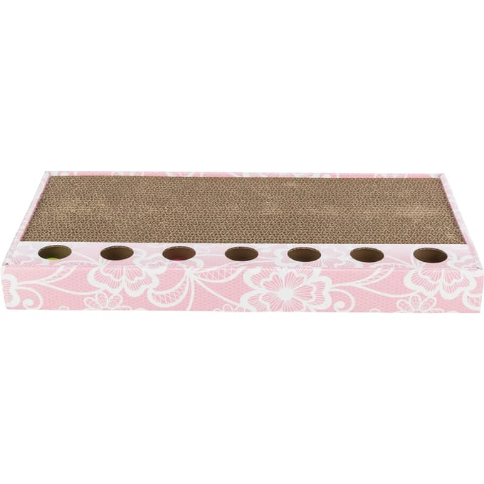 Trixie Scratching cardboard with balls catnip 48 × 5 × 25 cm pink