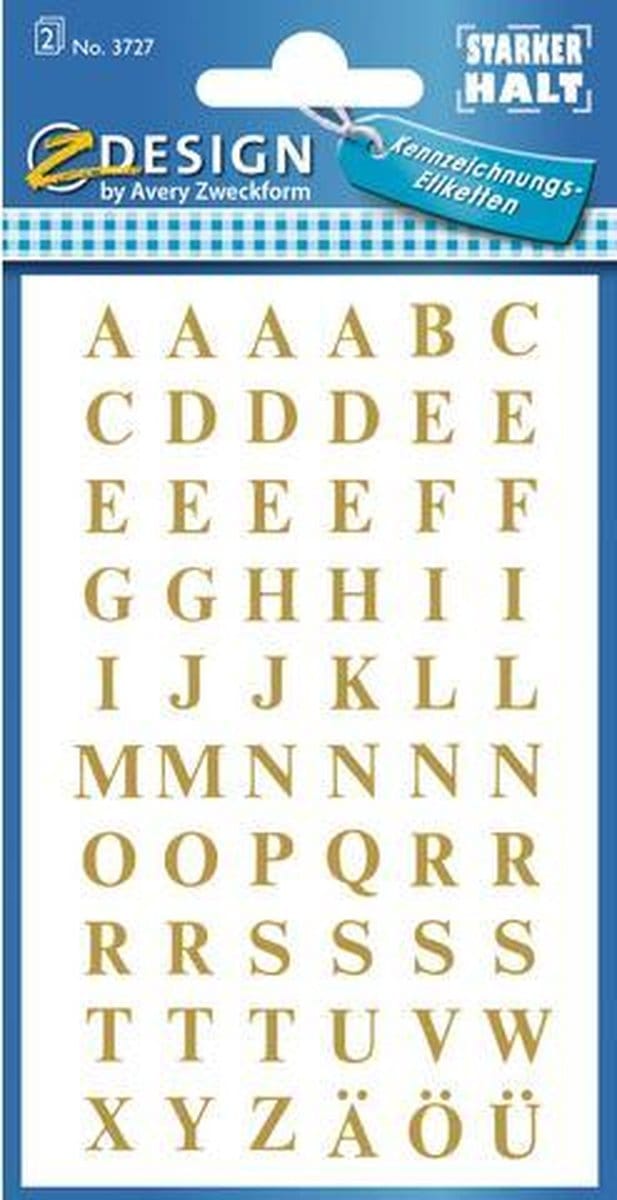 Avery Letteretiketten Zweckform 7,5 Mm Folie Goud 120 Stuks