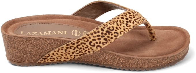 Lazamani - Laura Dames Slippers Leopard - Maat 37