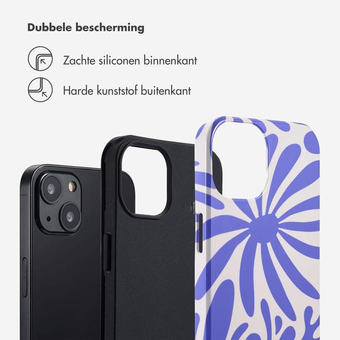 Selencia Hoesje - Geschikt voor Apple iPhone 13 - Backcover - Modern Bloom Sapphire Blue