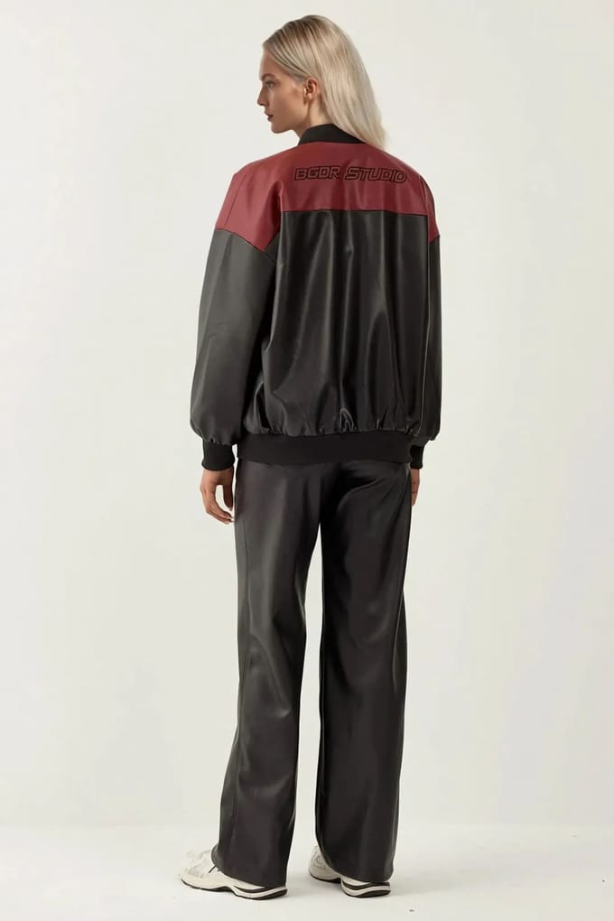Nepleren Oversized Bomberjack met Patches