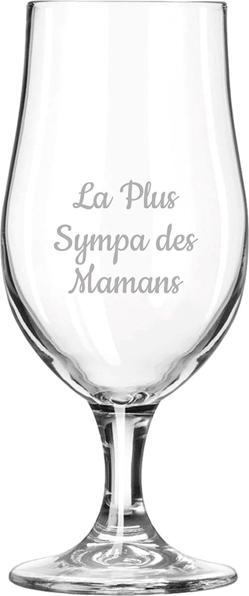 Bierglas op voet gegraveerd - 49cl - La Plus Sympa des Mamans