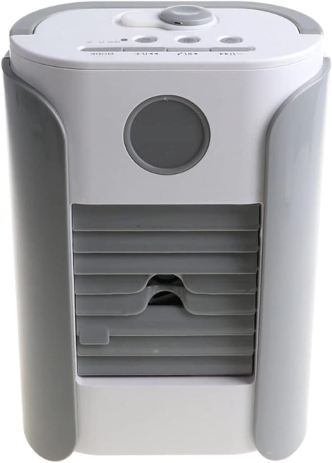 Draagbare Airco - Koeler Bevochtiger - Comfort Verhoging - Stille Werking - Compact Ontwerp - Grijs