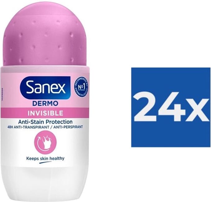 Sanex - Deodorant - Roller - pH Balance Dermo - Invisible - 50ml x 24