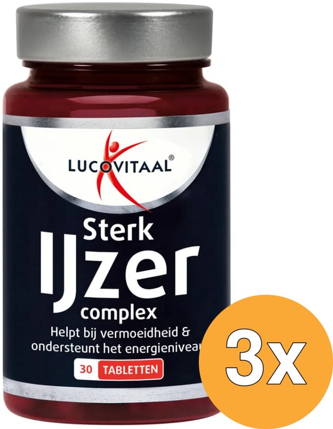 3x Lucovitaal Sterk IJzer Complex (30 tabletten)