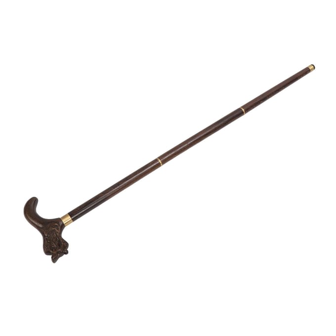 3 Secties Houten Wandelstok Wenge Opvouwbaar Hand Wandel Stevig Ergonomisch Stok voor black