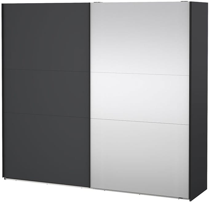 Como schuifdeurkast 2 deuren 245x220cm mat grijs.