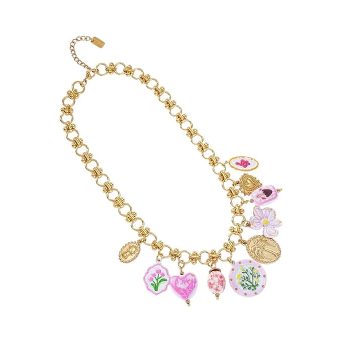 Flower Bedelketting roze