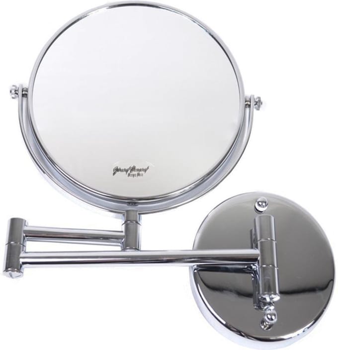 Make-up Wandspiegels knikarm zilver Ø20cm-5x vergroting