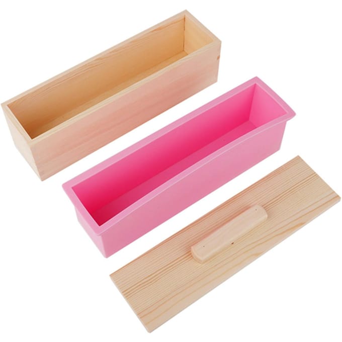900ML Rechthoekige Siliconen Zeepvorm met Deksel DIY Gereedschap voor het Bakken van Cake, IJs, Chocolade pink
