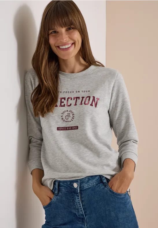 Shirt met 3/4-mouwen, ronde hals en tekst