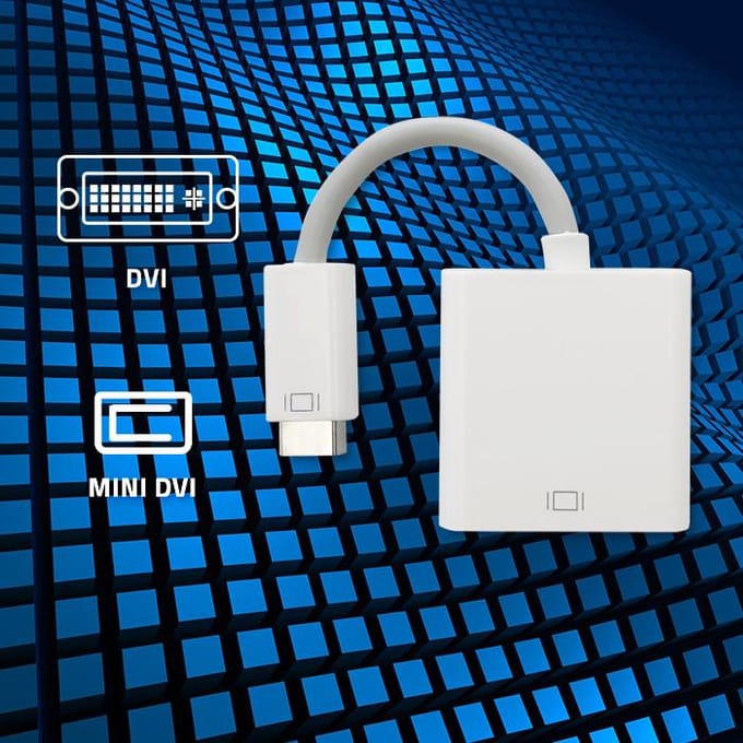 Qoltec Mini DVI naar DVI-adapter (24 + 5) |   Full HD |   0,16m