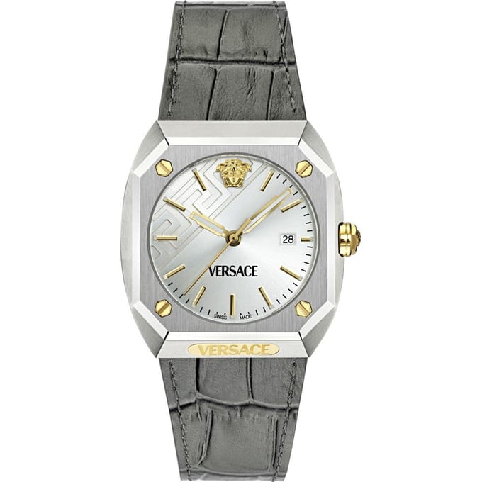 Versace Antares VE8F00124 Horloge - Leer - Grijs - Ø 42.5 mm
