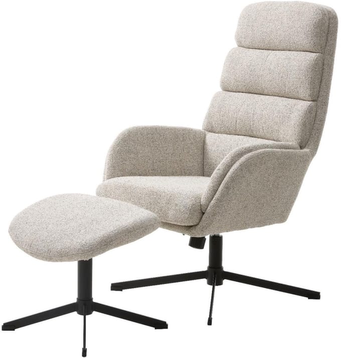 Nordic Home - Khan fauteuil met voetensteun - off white