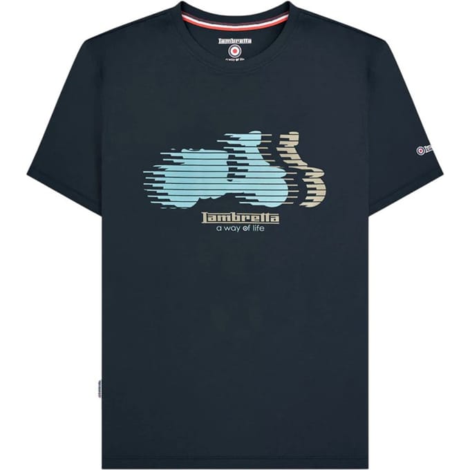Lambretta Heren Scooter Waas T-Shirt (Marine)