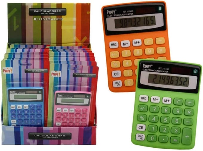 Rekenmachine - Basis calculator - Dagelijks gebruik - Compact formaat - 1x1x1 cm - Roze