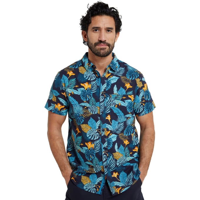 Mountain Warehouse Overhemd met korte mouwen voor heren Tropical (Blauw)