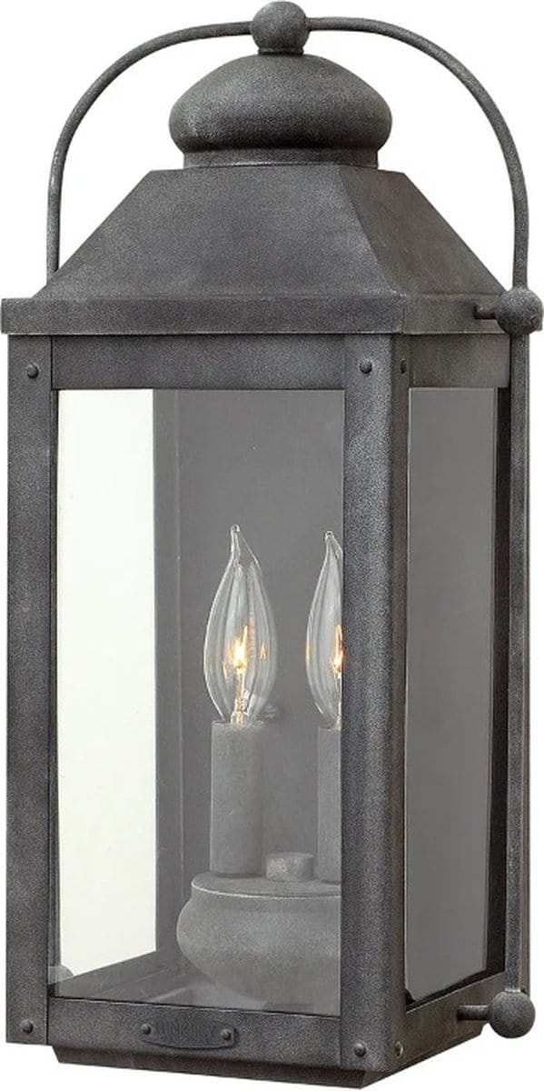 Hinkley LED Wand Buitenlamp Anchorage | 2X E14 Max 60W | IP44 | Dimbaar | Aged Zinc