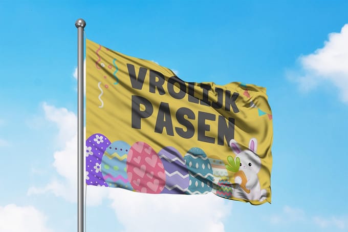 Paasvlag - 150x100cm Vrolijk Pasen Vlag