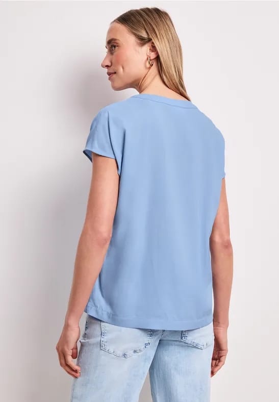Blouse met losse schouders en gespleten hals