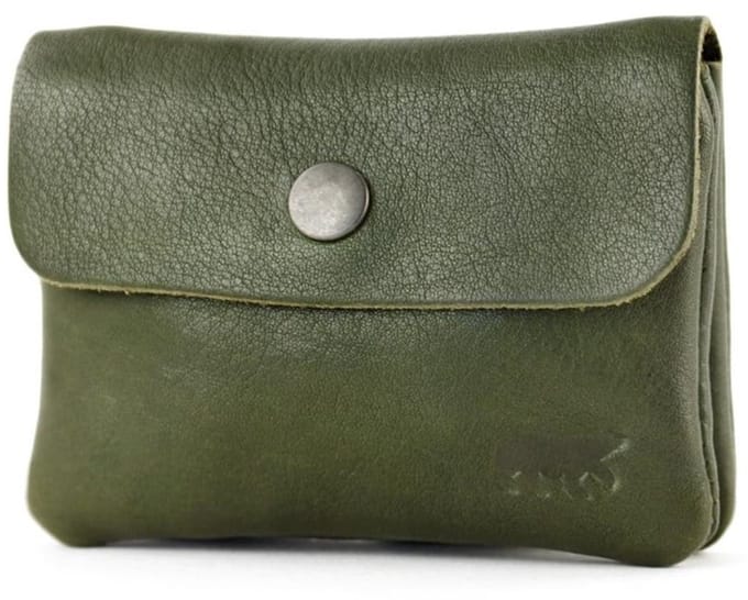 Bear Design Pietje Leren Portemonneetje - Groen