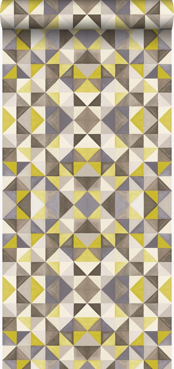 Origin Wallcoverings behang kubisme okergeel - 53 cm x 10.05 m - 346908