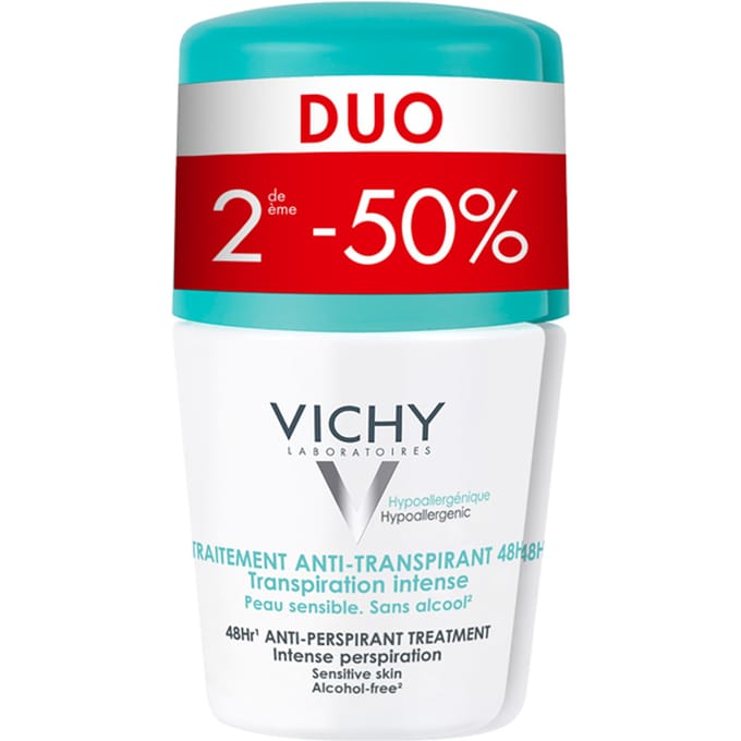 Vichy Deo Anti-Transpiratie Roller 48u Duo 2x50ml