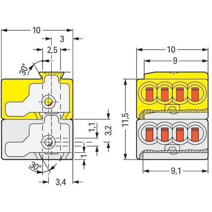 Wago Micro Bus Systeem Aansluit Terminal - 243-212 [50 stuks]