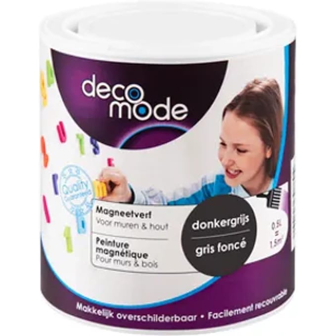 Decomode Magneetverf Muur & Hout Donkergrijs Mat 500ml