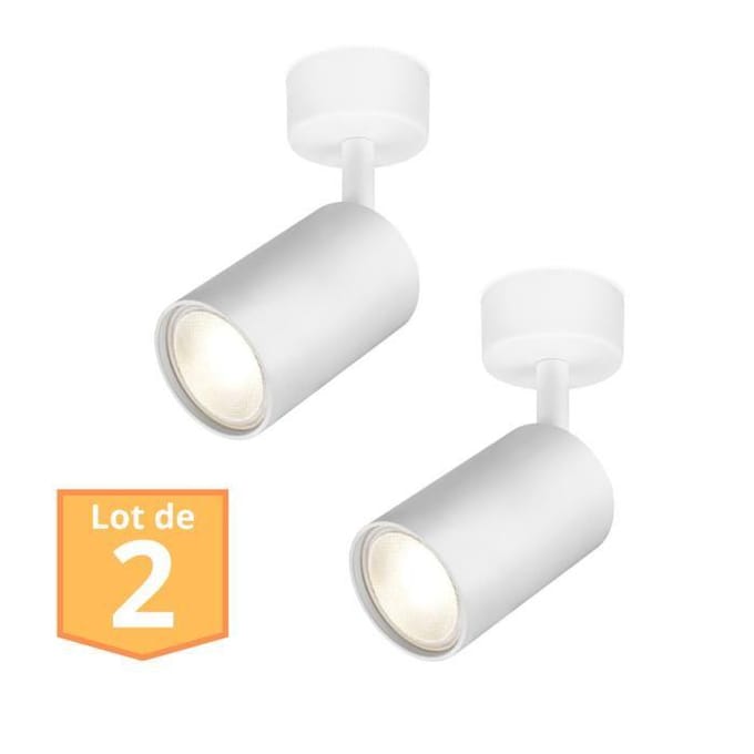 Set van 2 witte verstelbare plafondspots GU10 35W