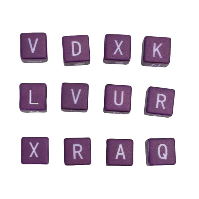 Ensemble de 12 dés à lettres anglaises Éducatif Jeu stratégique rapide Dés mélangés Jeu de mots gray