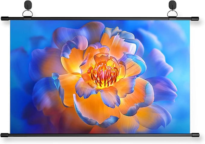Projectiescherm - Beamerdoek Oprolbaar - Thuisbioscoop Presentaties - Wandmontage Flexibel - 60 inch 4:3 - Wit