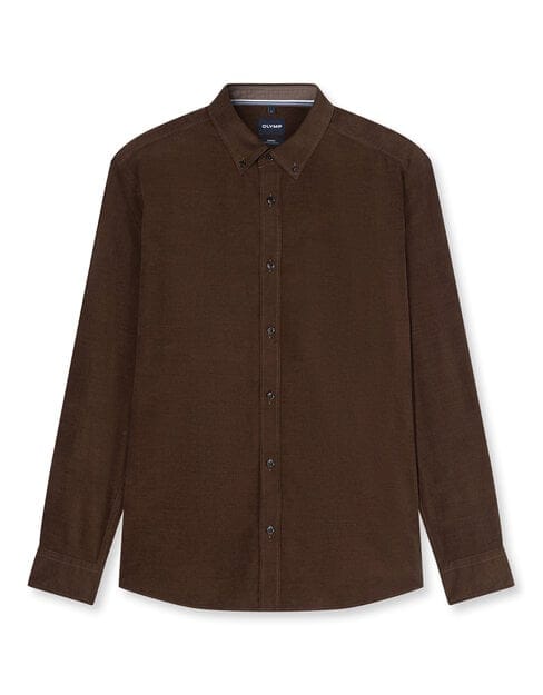 OLYMP Casual Overhemd, Regular Fit, Button-down, Bruin